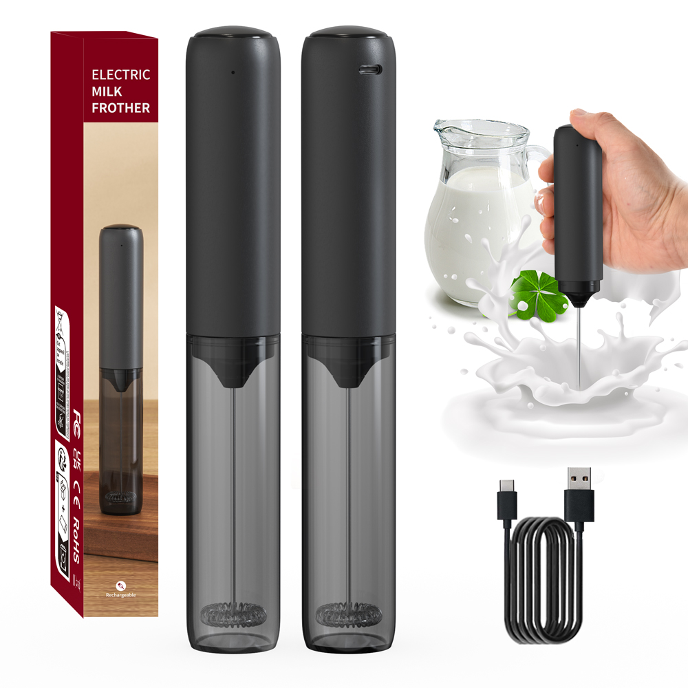 Electric Milk Frother Handheld - キッチン強力なスターラーミルク泡立て器ハンドヘルドフォームメーカーラテ泡立て器ドリンクミキサーコーヒー電気充電式卵ビーター