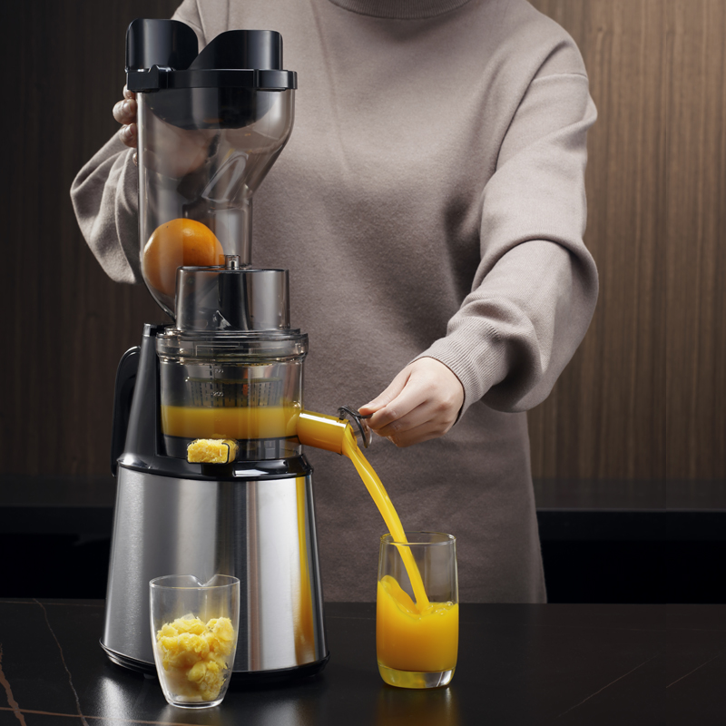 Electric Slow Juicer Cold Press - 野菜果物オレンジ抽出器業務用多機能ジュースマシン大口径コールドプレス咀嚼式電動スロージューサー