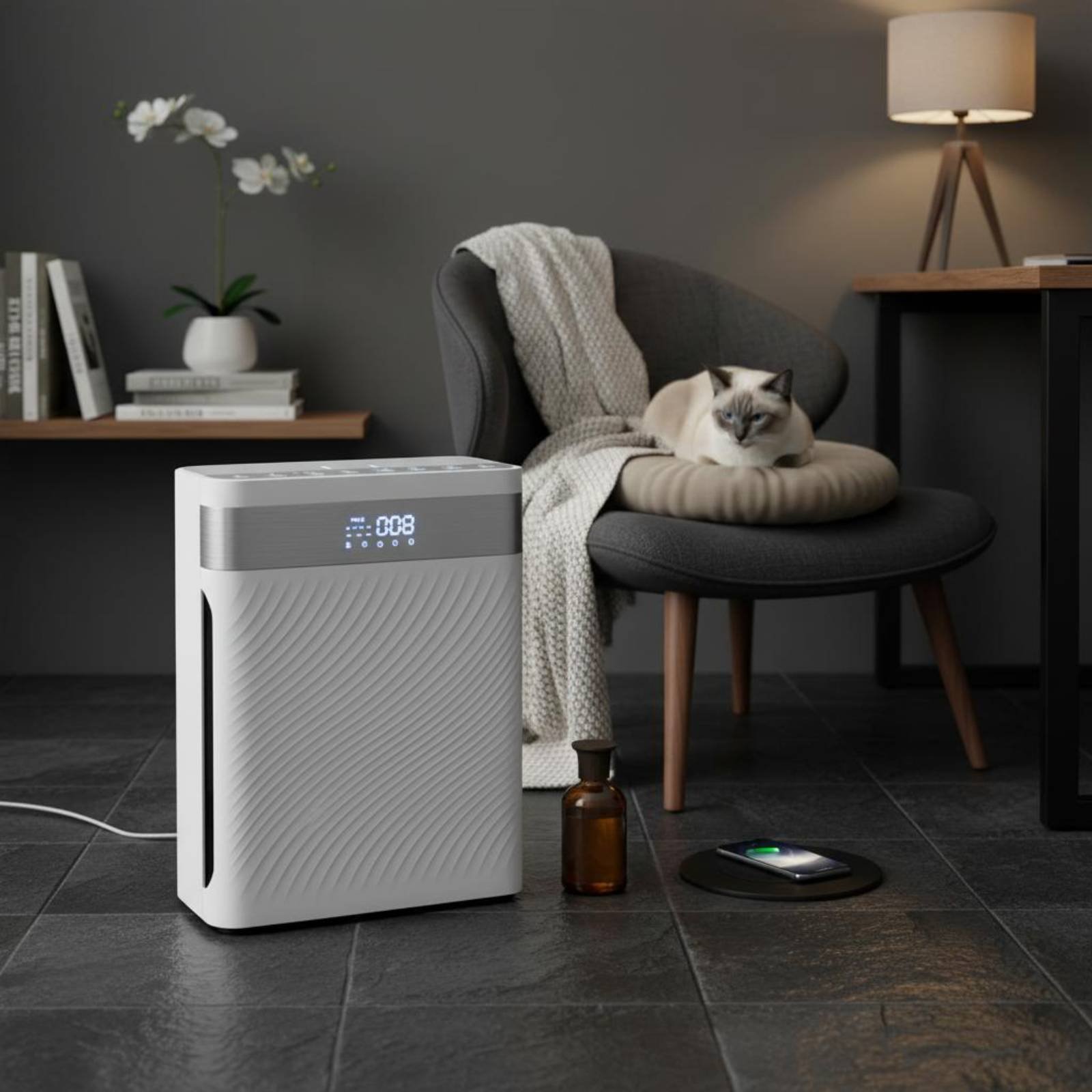 Home Appliances - ペット空気清浄機強力吸引ペットの毛空気清浄機家電臭気除去活性炭フィルターリビングルーム用