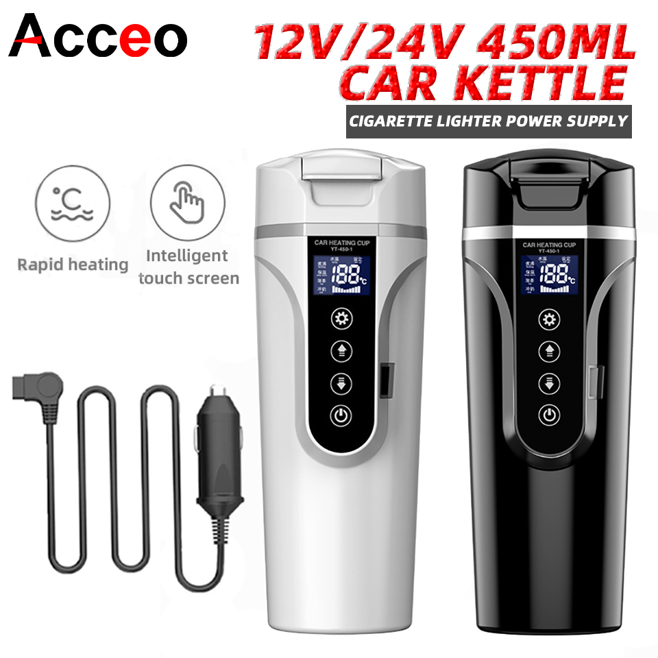 Electric Kettle Temperature Control - R31 450ml 車載加熱カップ 12v/24v ポータブル電気ケトル スマートタッチスクリーン