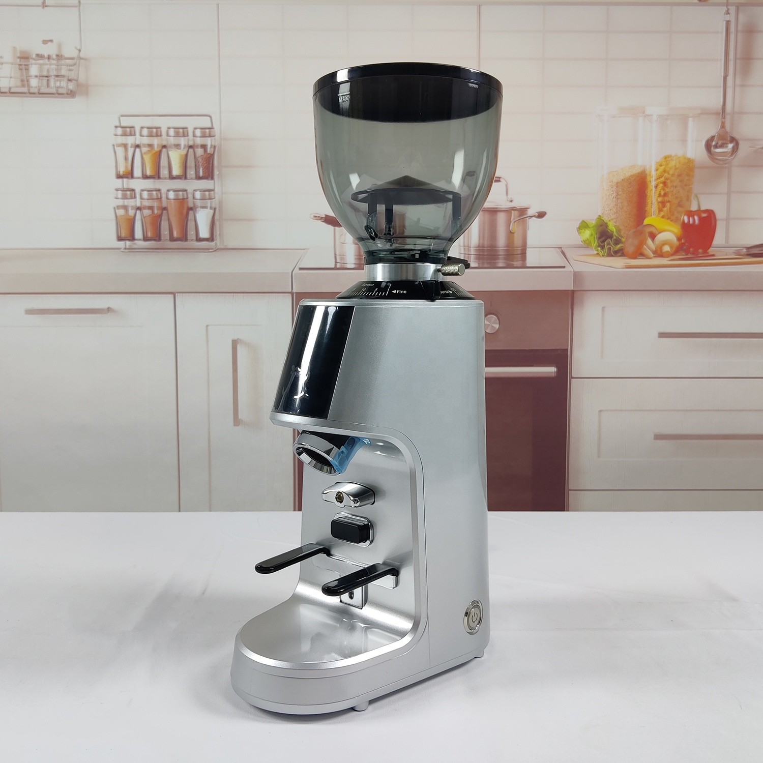 Coffee Bean Grinder Electric - アップグレード版ハイパワーDC全銅モーター、ワンクリックで粉砕、64mm大型刃電動コーヒーグラインダー
