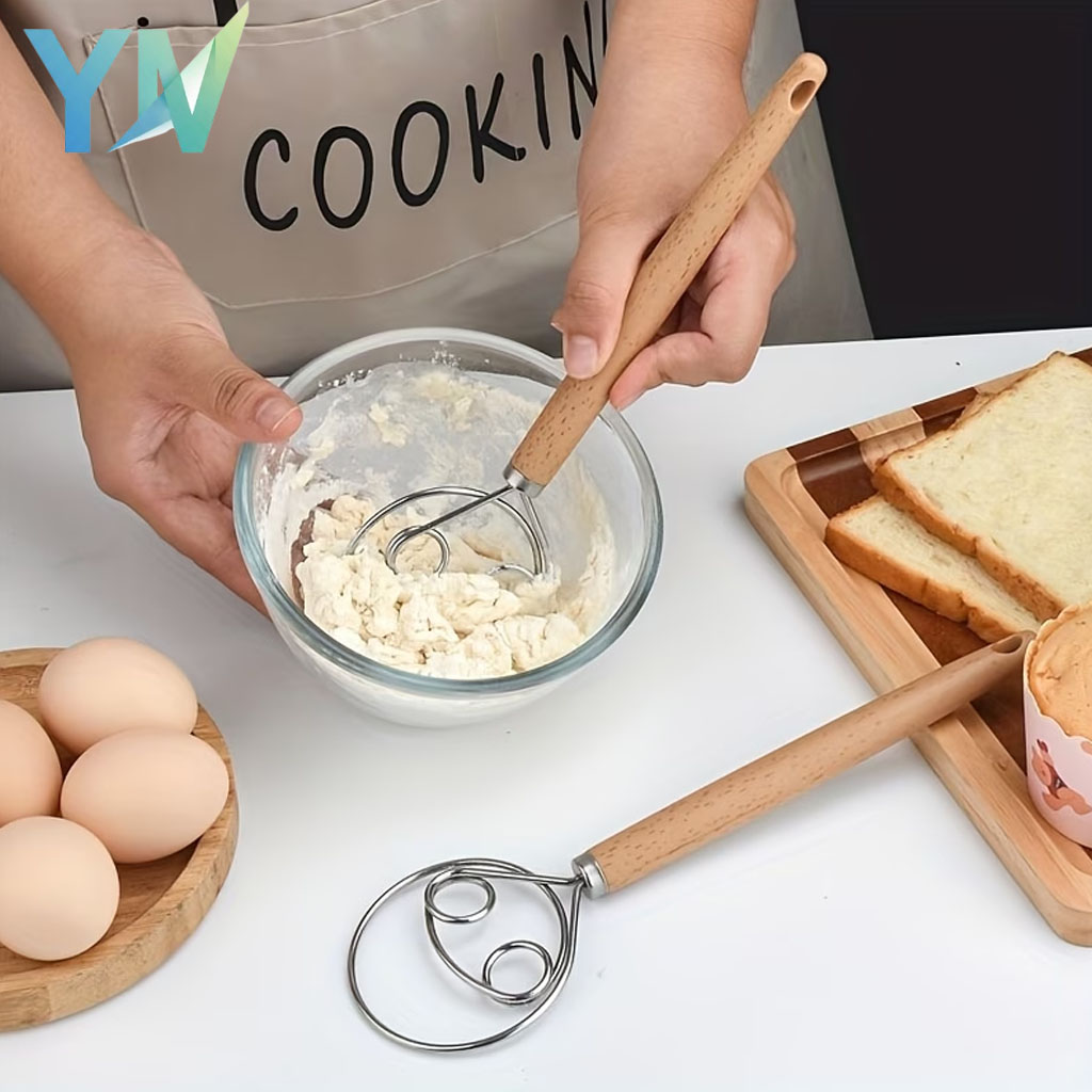 Immersion Hand Blender Set - ステンレス鋼ハンドミキサー生地混練機手動生地泡立て器小麦粉ブレンダーノンスティック生地ブレンダーキッチンベーキングツール
