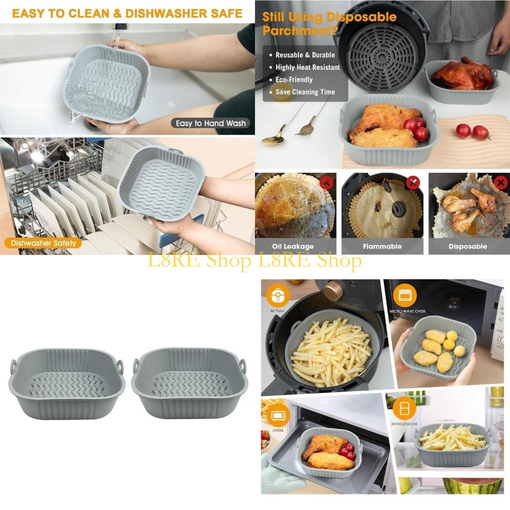 Air Fryer Silicone Pot Liner - 2つのシリコンポットライナーエアフライヤートレイシリコンエアフライヤーバスケットシリコンエアフライヤーアクセサリーシリコン材料