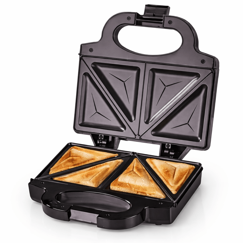 Mini Waffle Maker Machine - 2-in-1 750W急速加熱サンドイッチトースター＆パニーニプレス、両面ノンスティックグリル、クールタッチハンドル、縦型収納