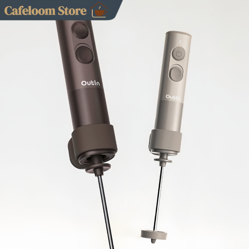 Electric Milk Frother Handheld - アウトイン・ラットゴー電動ポータブルミルクフォーマー、プロ仕様のハンドヘルドフォームメーカー、コーヒー、ラテアート、ドリンクミキサー、家庭用攪拌機