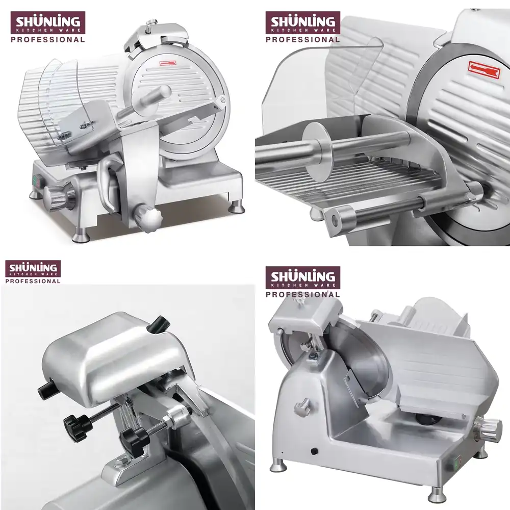 Automatic Meat Slicer Home - 新型SHUNLING電動ミートスライサー、ステンレス製、半自動、厚さ調整可能、家庭用、レストラン、小売店、農場向け