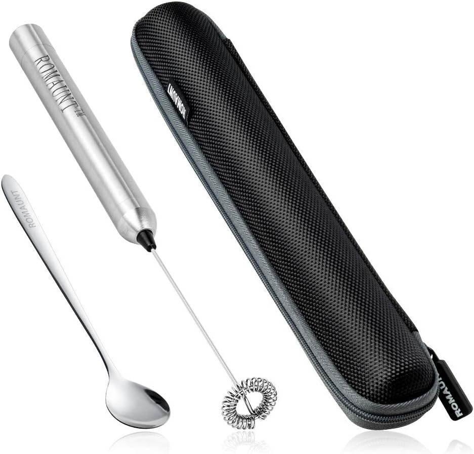 Electric Milk Frother Handheld - ハンドヘルドミルク泡立て器電池式ポータブルステンレス鋼製泡立て器