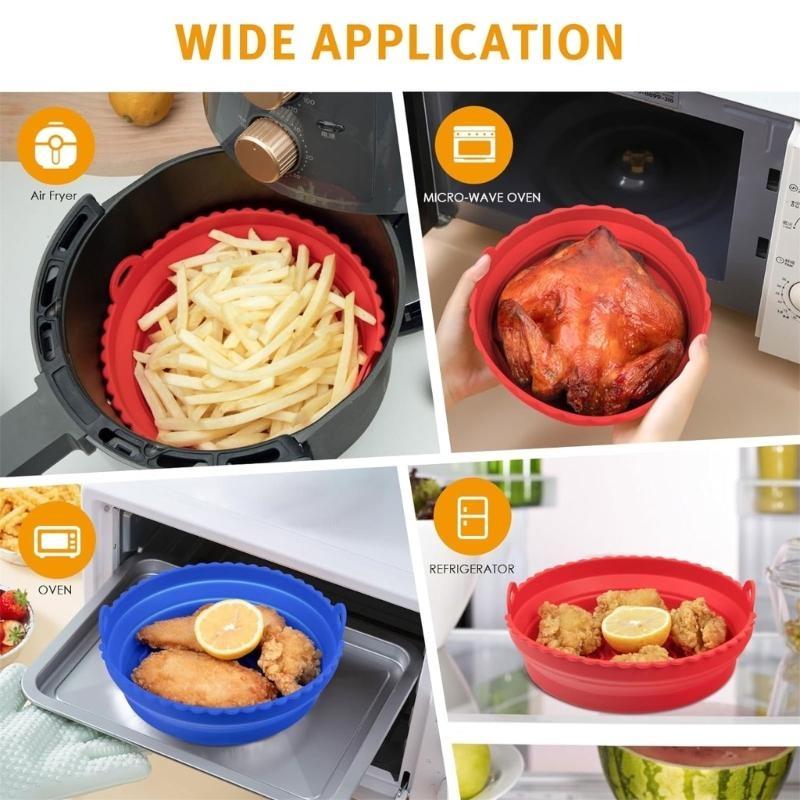 Air Fryer Silicone Pot Liner - D0AB 2 パックエアフライヤーシリコンライナーポットバスケットエアフライヤーオーブンアクセサリー用