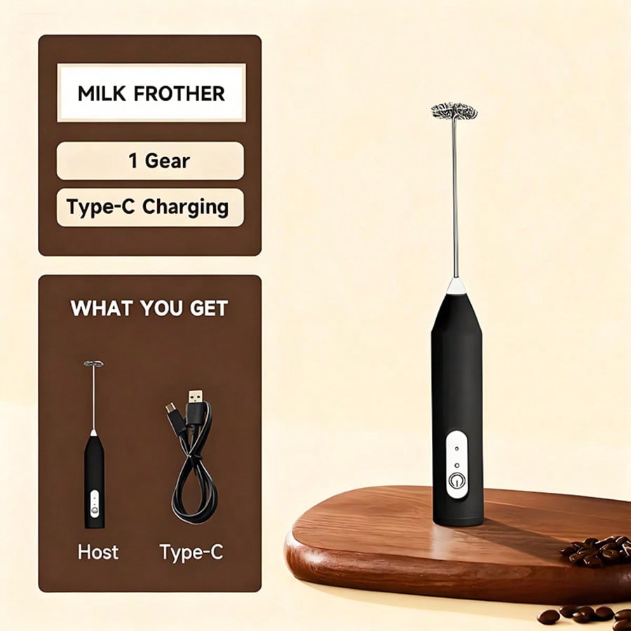 Electric Milk Frother Handheld - 1パック入りハンドヘルド電動ミキサー、卵ビーター、ミルク泡立て器、コーヒー、ラテ、カプチーノ泡立て器、抹茶ブレンダー、キッチンガジェット