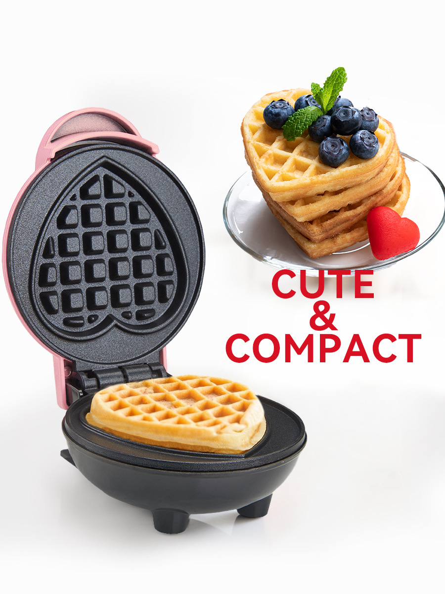 Mini Waffle Maker Machine - ミニワッフルメーカー 電気キッチン家電 車＆ホテル用 ステンレス製 朝食メーカー