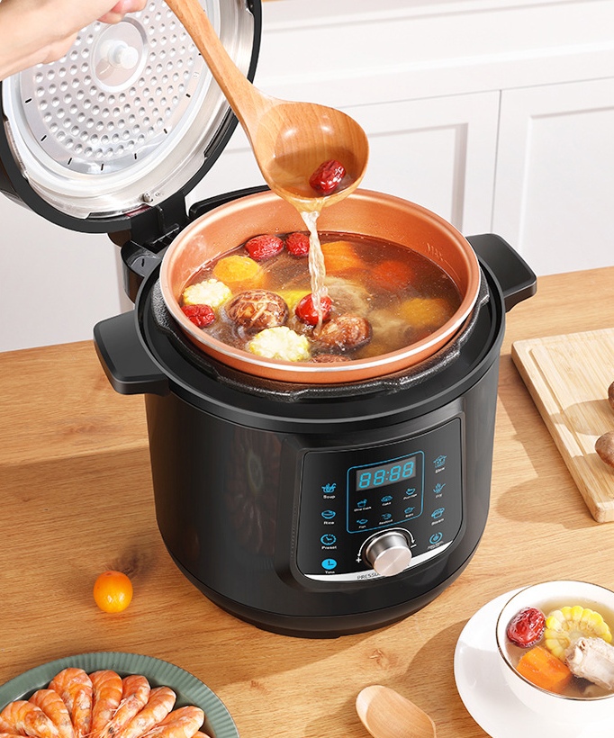 Smart Instant Pressure Cooker - ステンレス製電気圧力鍋 家庭用自動スマートクッカー デジタルインスタントクッカー ノンスティック鍋 6L
