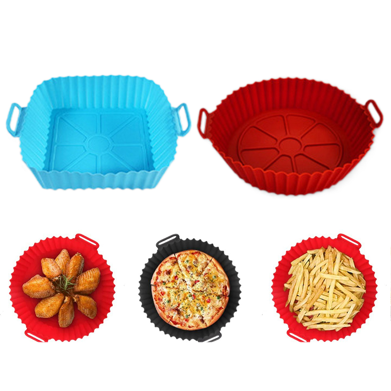 Air Fryer Silicone Pot Liner - シリコンフライヤーモールド エアフライヤーシリコンライナーポット 再利用可能なベーキングトレイ ノンスティックピザパン オーブンキッチン家庭用アクセサリー TMZ