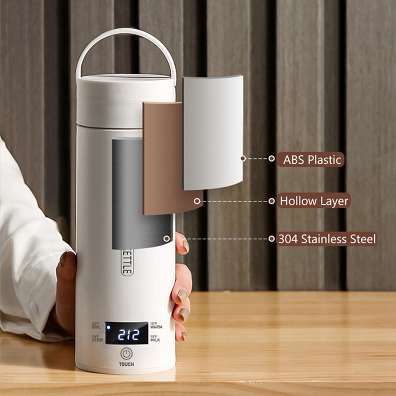 Electric Kettle Temperature Control - DT39 ポータブルトラベル電気ケトル 4段階温度調節 300W 304ステンレス製 ホットウォーターボイラー