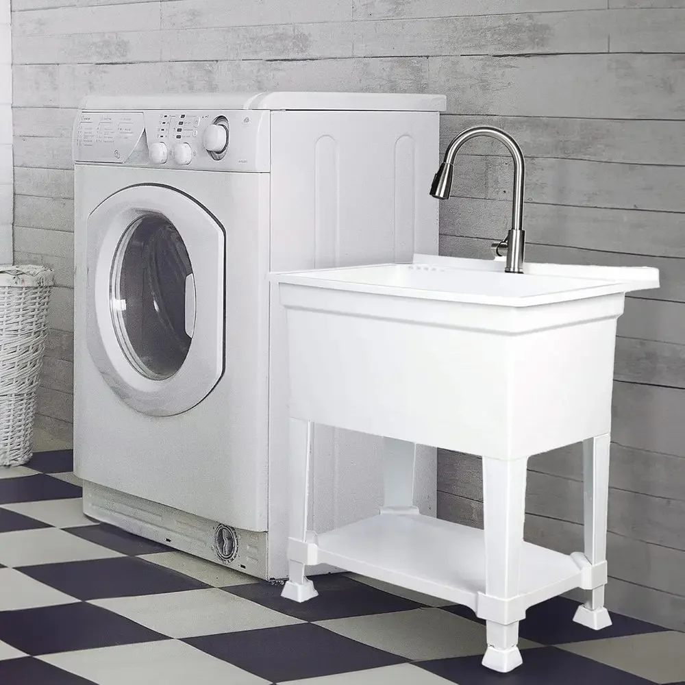 30インチ×24インチの白い自立式ユーティリティシンク（ラン - Laundry のレビューと価格