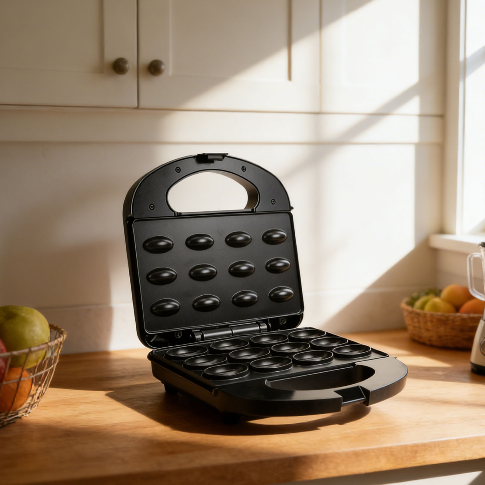12個用クルミクッキーメーカー、ノンスティック両面ミニナッツ - Mini Waffle Maker Machine のレビューと価格