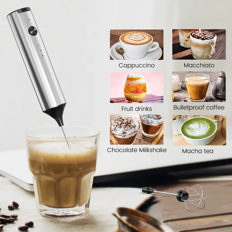 ワイヤレス電気ミニミルク泡立て器コーヒー泡立て器ポータブル卵 - Immersion Hand Blender Set のレビューと価格
