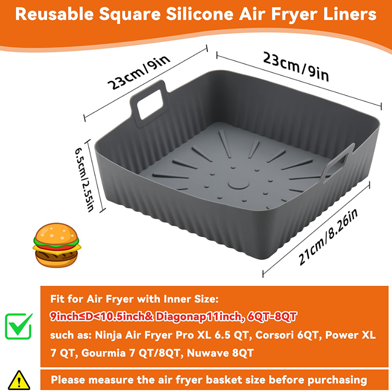 大 23 センチメートルエアフライヤーシリコンバスケット 9 - Air Fryer Silicone Pot Liner のレビューと価格