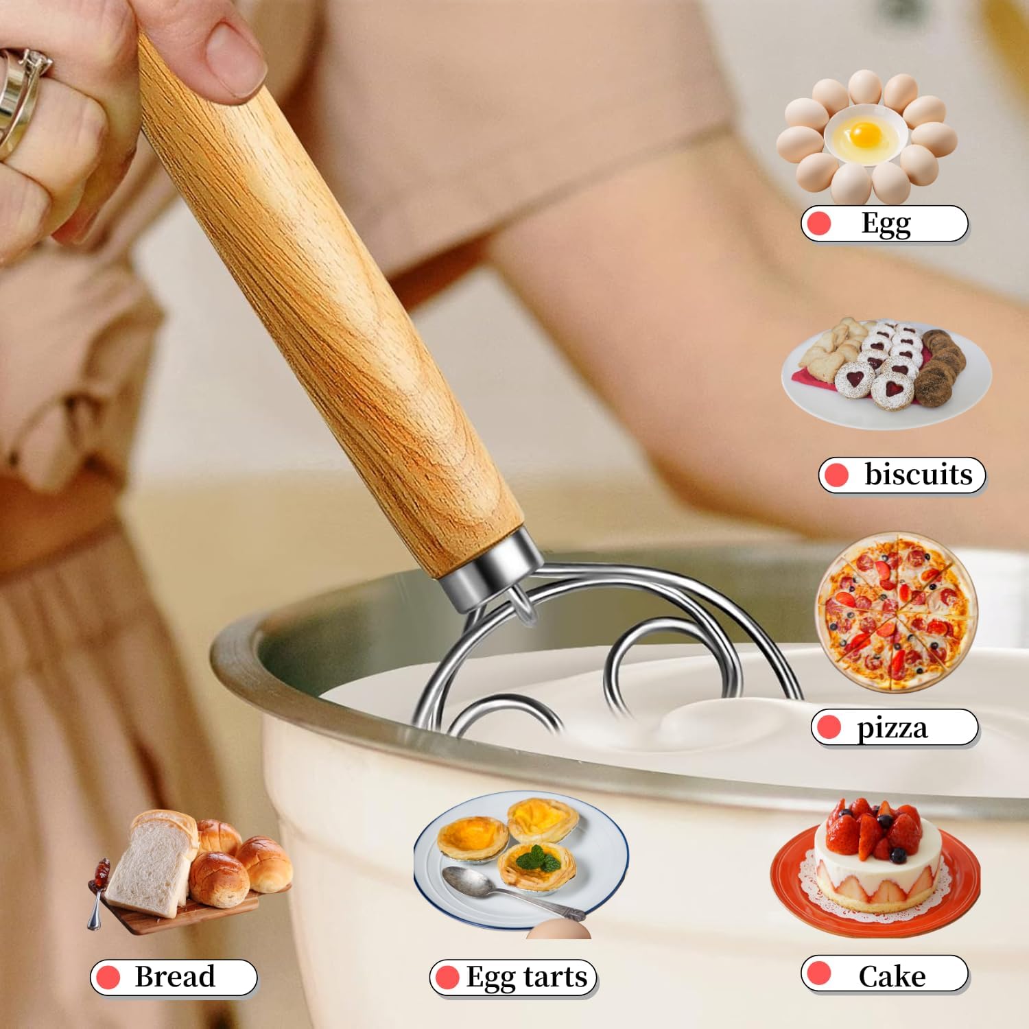 ステンレス鋼ハンドミキサー生地混練機手動生地泡立て器小麦粉ブ - Immersion Hand Blender Set のレビューと価格