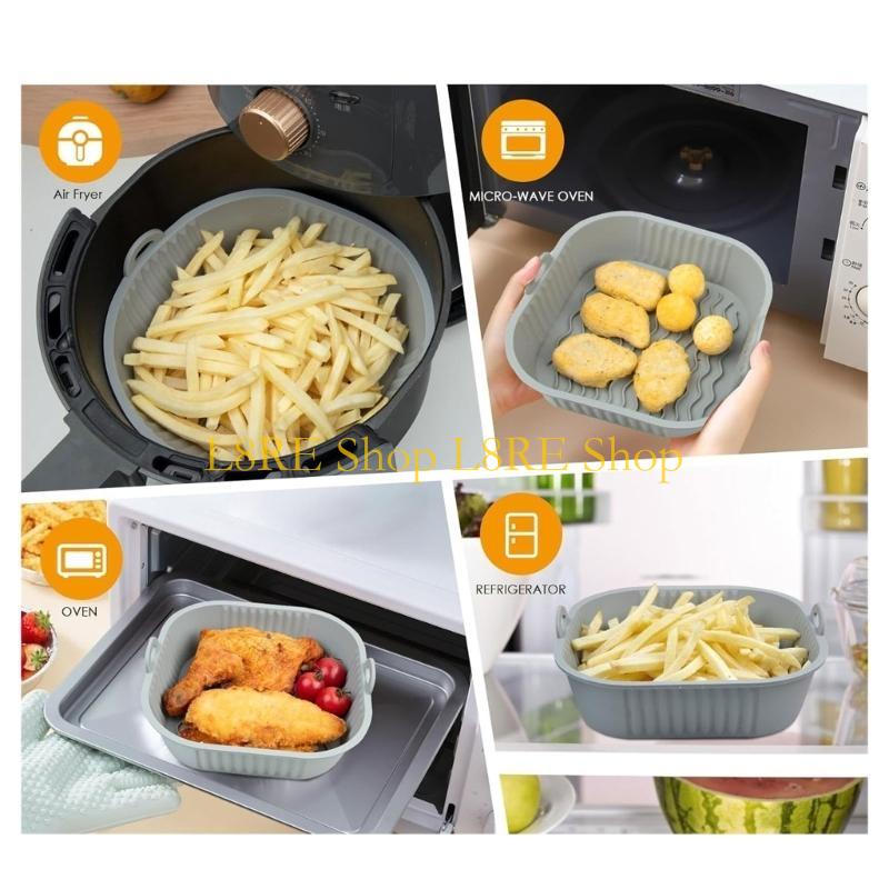 2つのシリコンポットライナーエアフライヤートレイシリコンエア - Air Fryer Silicone Pot Liner のレビューと価格