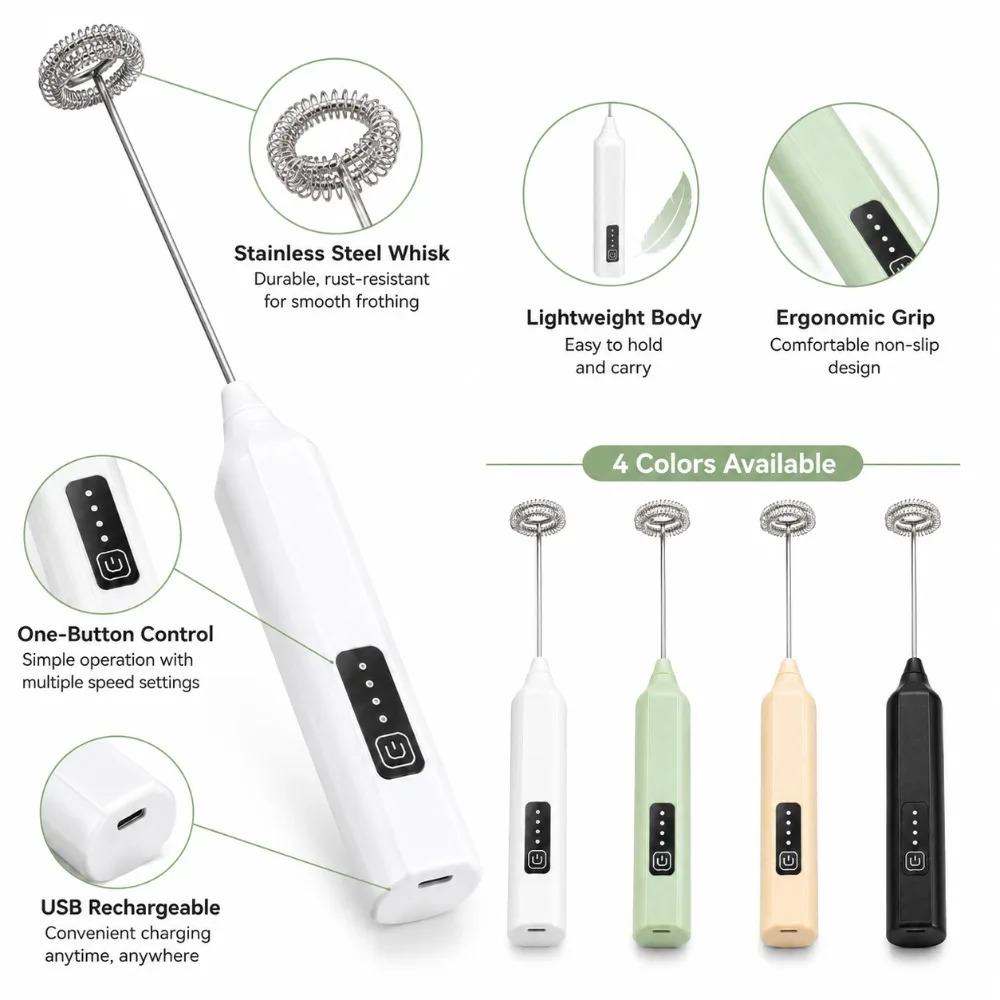 ミルクフォーマーとエッグビーター、電動ハンドミキサー、コーヒ - Electric Milk Frother Handheld のレビューと価格