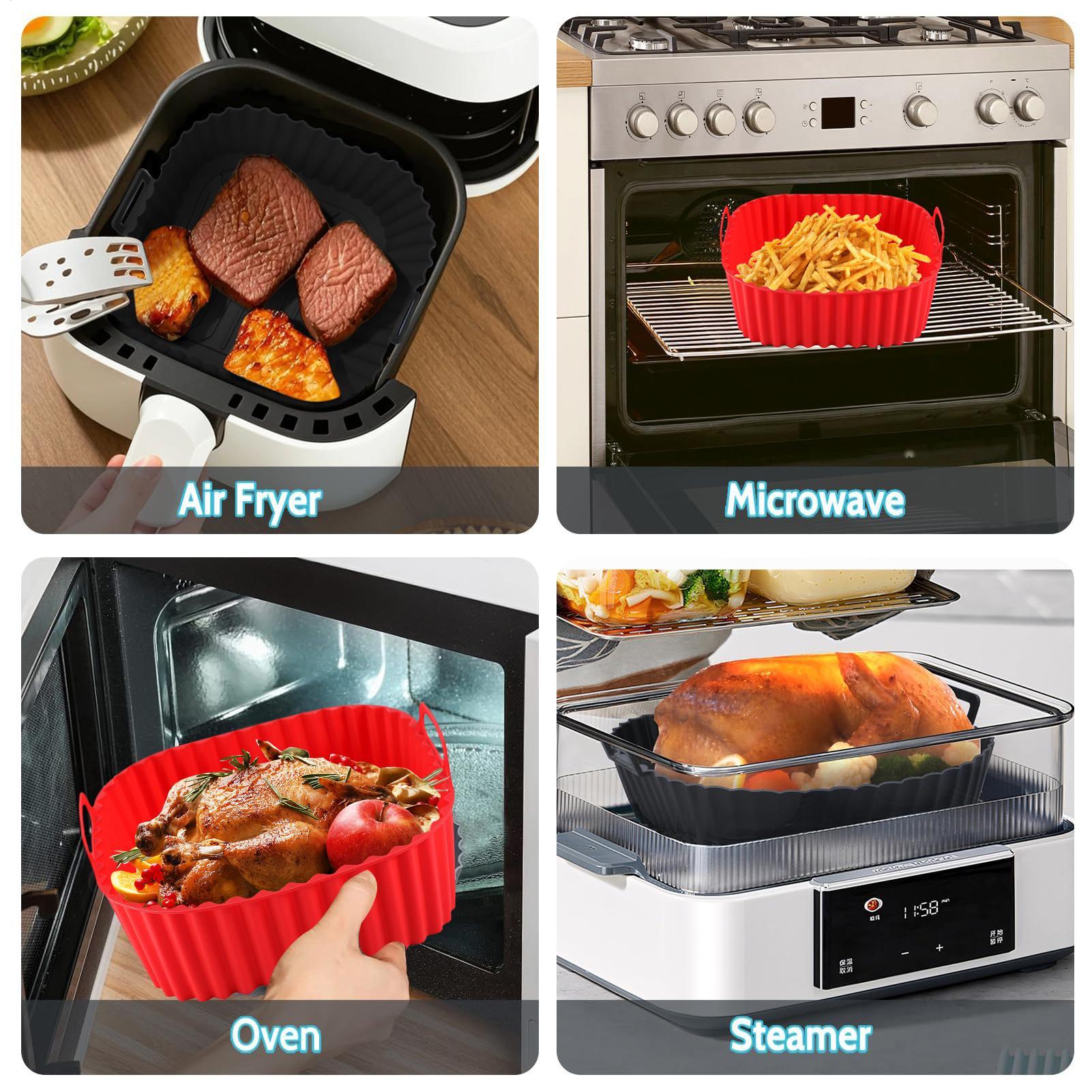 シリコンエアフライヤーライナー ポット型 正方形 エアフライ - Air Fryer Silicone Pot Liner のレビューと価格