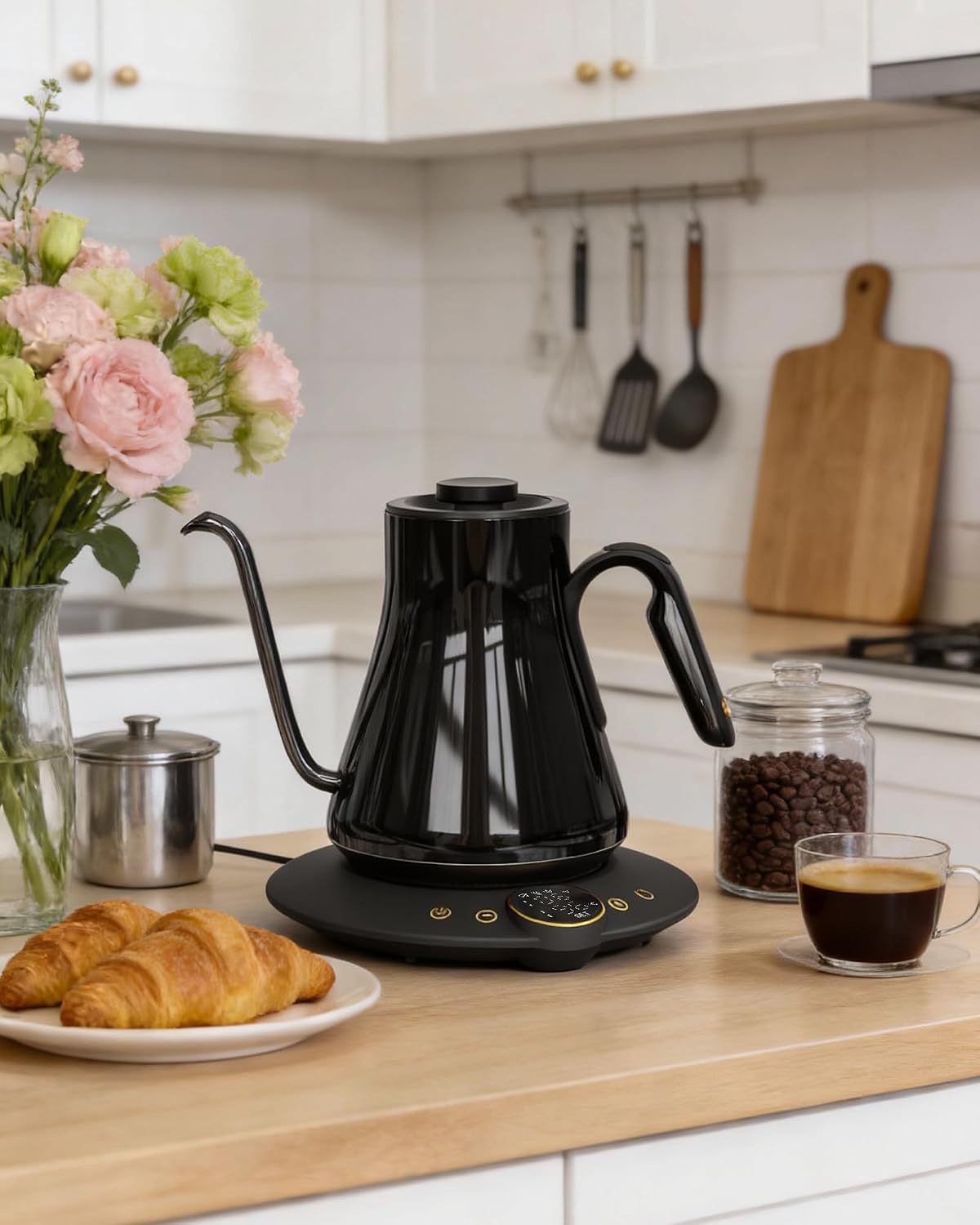 グースネック電気ケトル、±1 ° F精密温度制御、1500W - Electric Kettle Temperature Control のレビューと価格