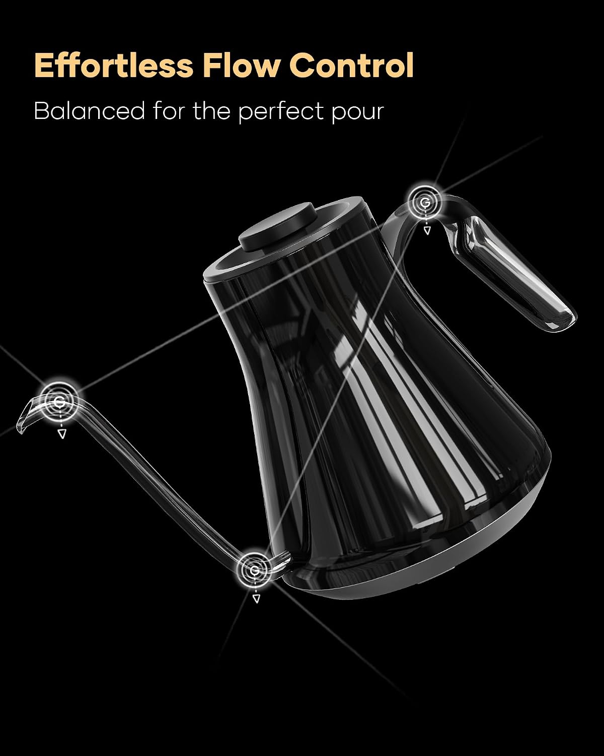 グースネック電気ケトル、±1 ° F精密温度制御、1500W - Electric Kettle Temperature Control のレビューと価格