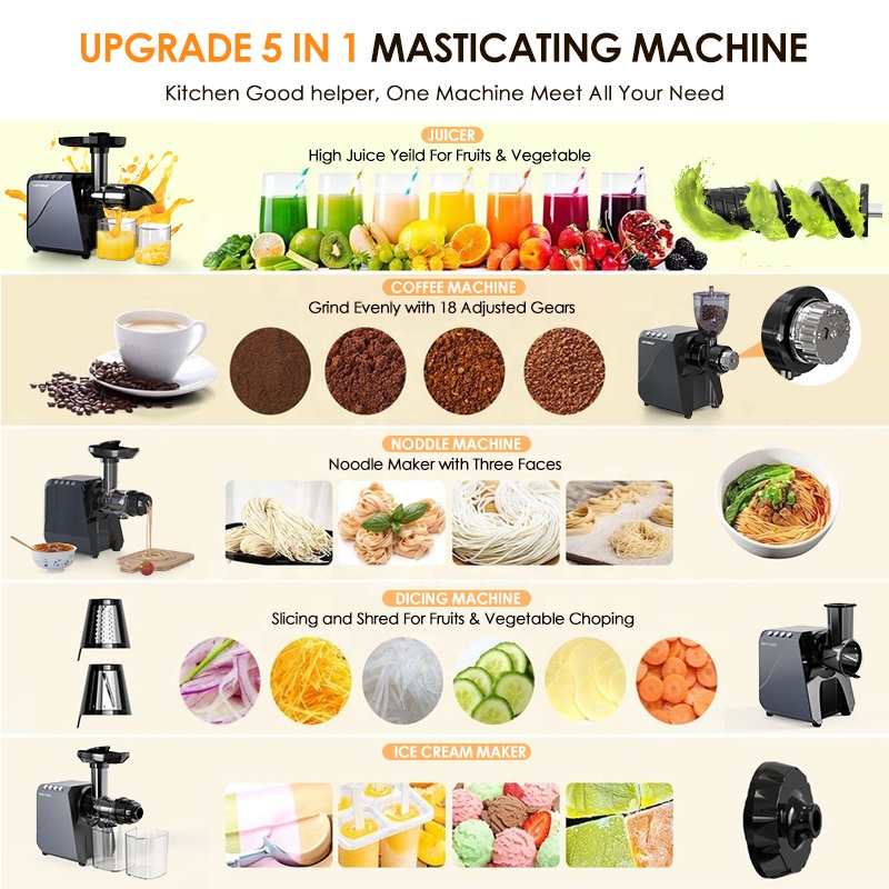 業務用多機能コールドプレス低速ジューサー 家庭用野菜果物オレ - Electric Slow Juicer Cold Press のレビューと価格