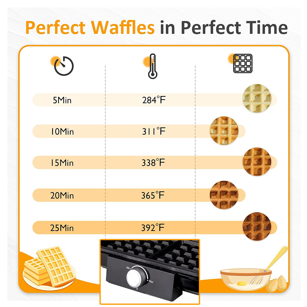 4 スライスベルギーワッフルメーカー 1500 ワットダブル - Mini Waffle Maker Machine のレビューと価格