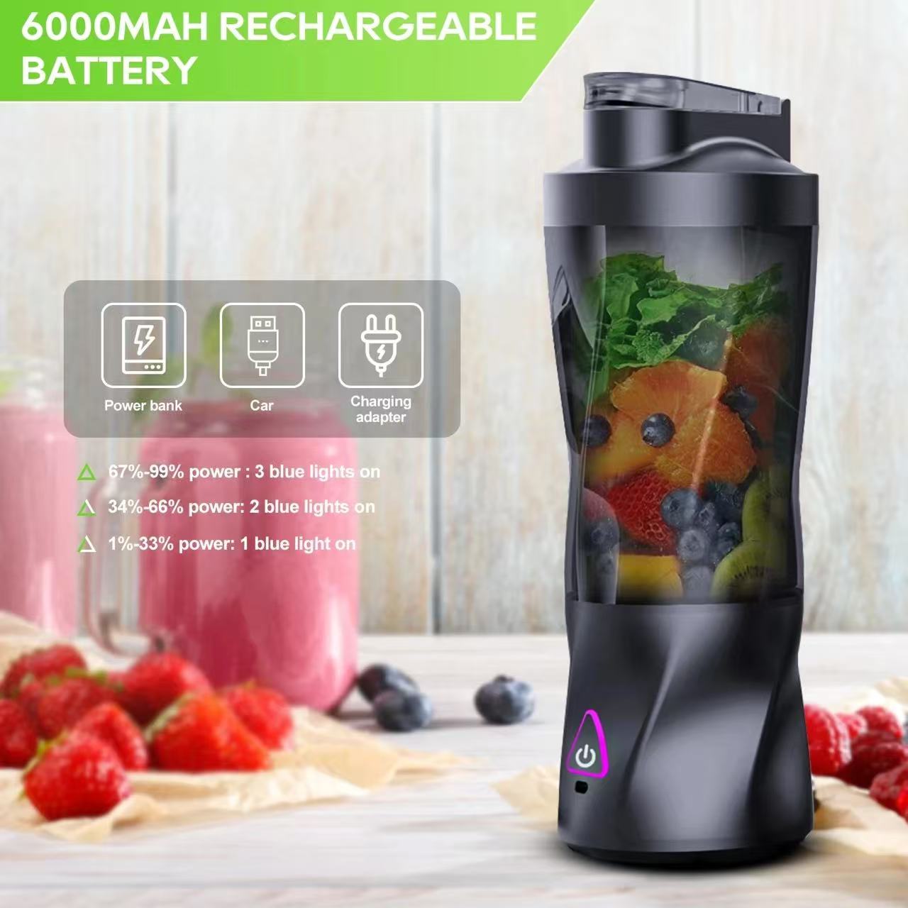 ポータブル電動ジューサーブレンダー 700ML 多機能 US - Portable Blender Usb Rechargeable のレビューと価格