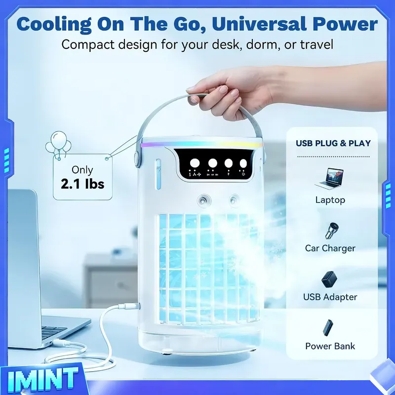 ポータブルエアコンファン、1200ML水タンク付きパーソナル - Air Conditioners のレビューと価格