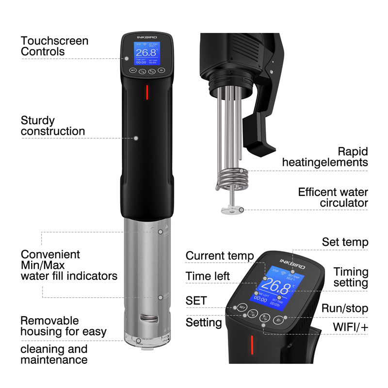 Inkbird-キッチン用の浸漬調理器,1000w,正確な温 - Digital Sous Vide Precision Cooker のレビューと価格
