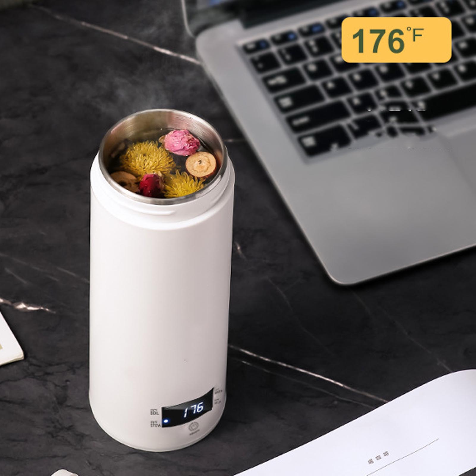 ミニポータブル電気ケトル 450ml 温度調節機能付き 31 - Electric Kettle Temperature Control のレビューと価格