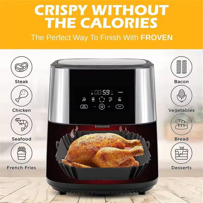 シリコン製エアフライヤーポットトレイ（ハンドル付き）1個、ス - Air Fryer Silicone Pot Liner のレビューと価格