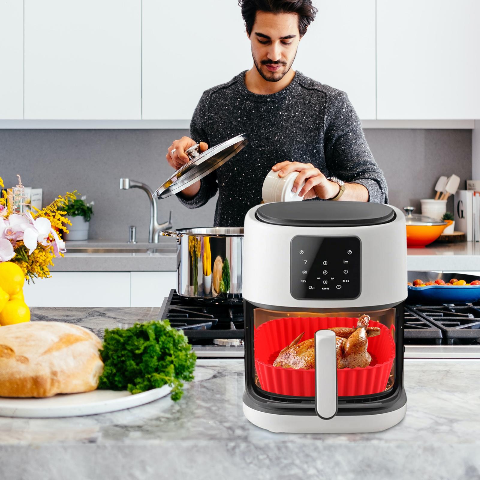 シリコン製エアフライヤーライナー、正方形エアフライヤーバスケ - Air Fryer Silicone Pot Liner のレビューと価格