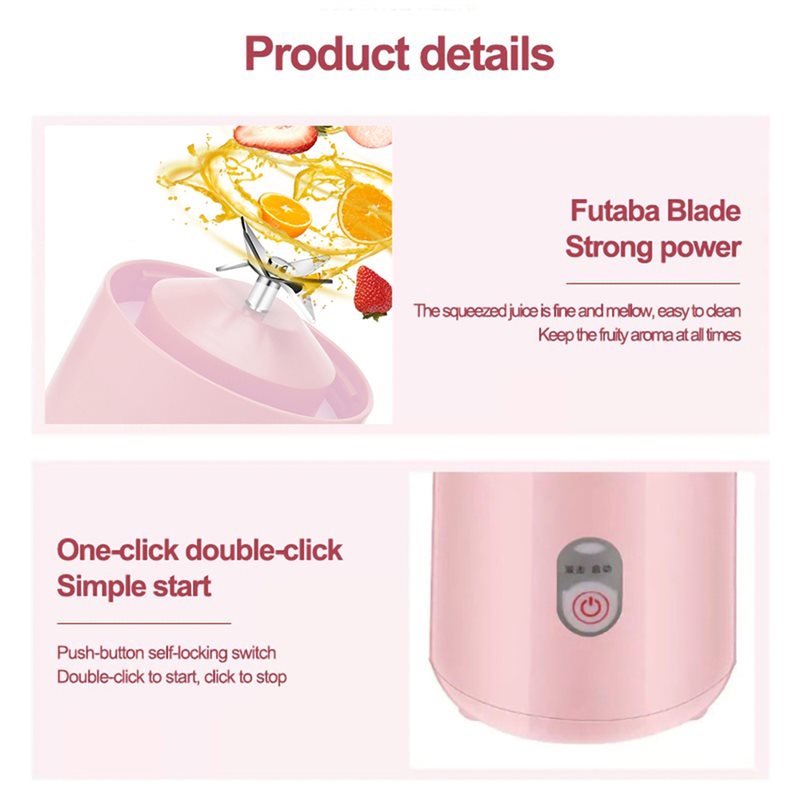 ABBP-USB充電式ポータブルブレンダー 500ml フレ - Portable Blender Usb Rechargeable のレビューと価格