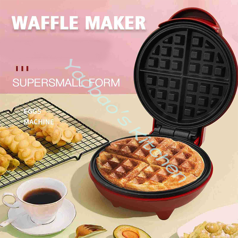 ミニ電動おろし金,ケーキ,デザート,朝食,調理器具用の多機能 - Mini Waffle Maker Machine のレビューと価格