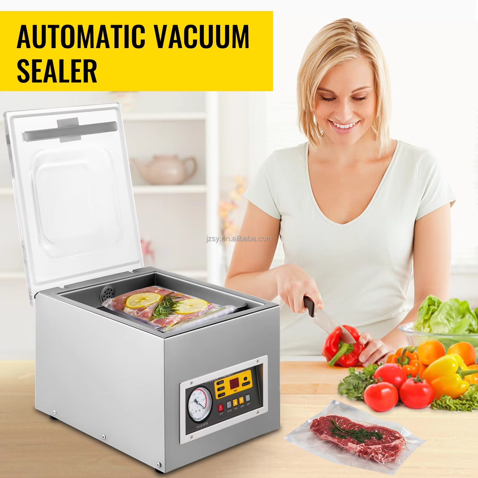 真空包装機 業務用プラスチックバッグシーラー キッチン食品事 - Food Vacuum Sealer Machine のレビューと価格